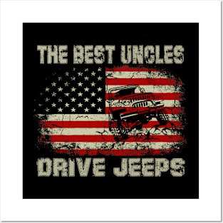 The Best Uncles Drive Jeeps American Flag Jeep Posters and Art